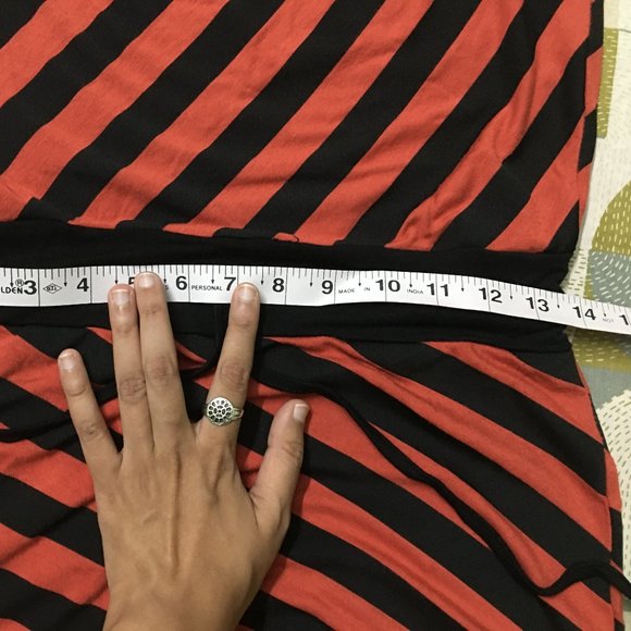 Red and Black Striped Loose Fit Dress - Picture 4 of 6